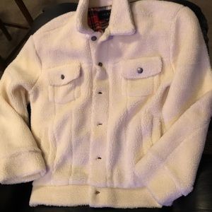 Men’s casual button down cream jacket  Sz L